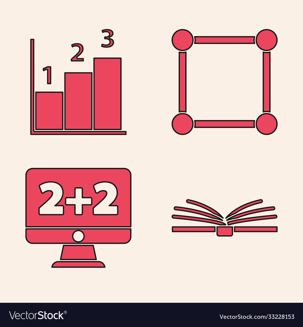 Set open book graph schedule chart diagram vector image Set open book graph schedule chart diagram