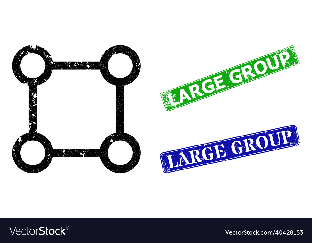 Square grid nodes distress icon and large vector image Square grid nodes distress icon and large