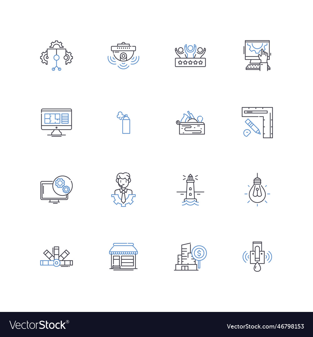 Stcutter line icons collection stuttering vector image Stcutter line icons collection stuttering