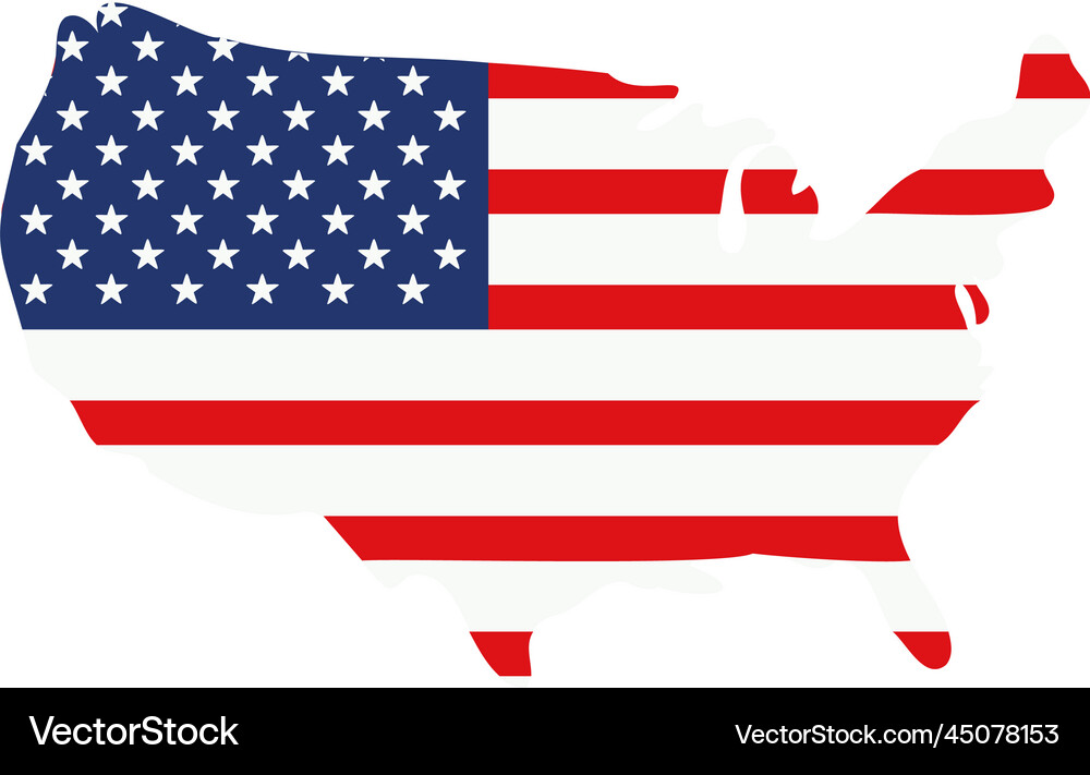 Us flag and map Royalty Free Vector Image - VectorStock