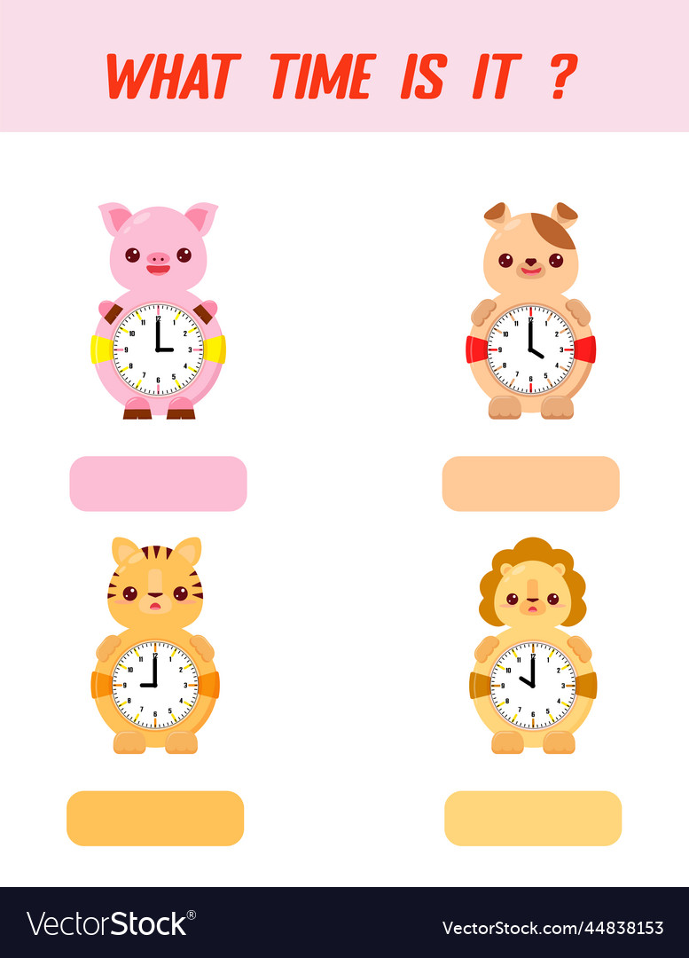 What time is it learning on the clock Vector Image What time is it learning on the clock