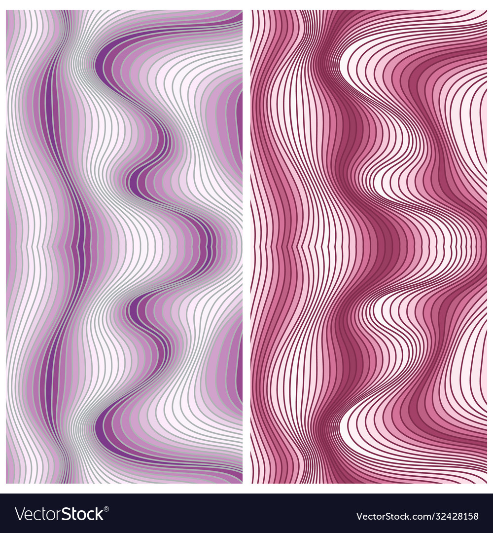 Abstract color lines patterns set