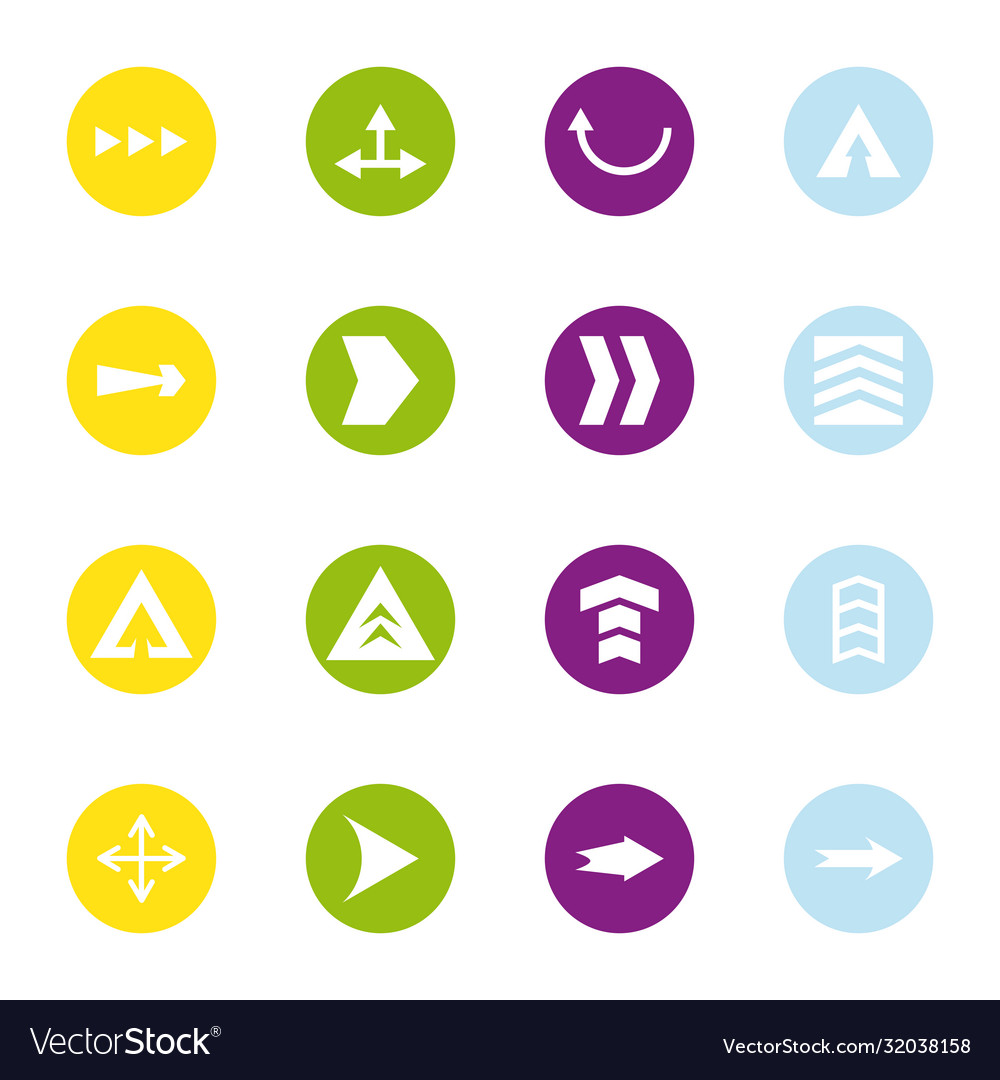 Arrows with different directions block style icon vector image Arrows with different directions block style icon