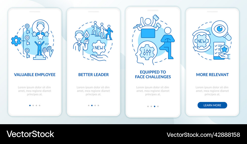 Benefits of workplace adaptability blue Royalty Free Vector