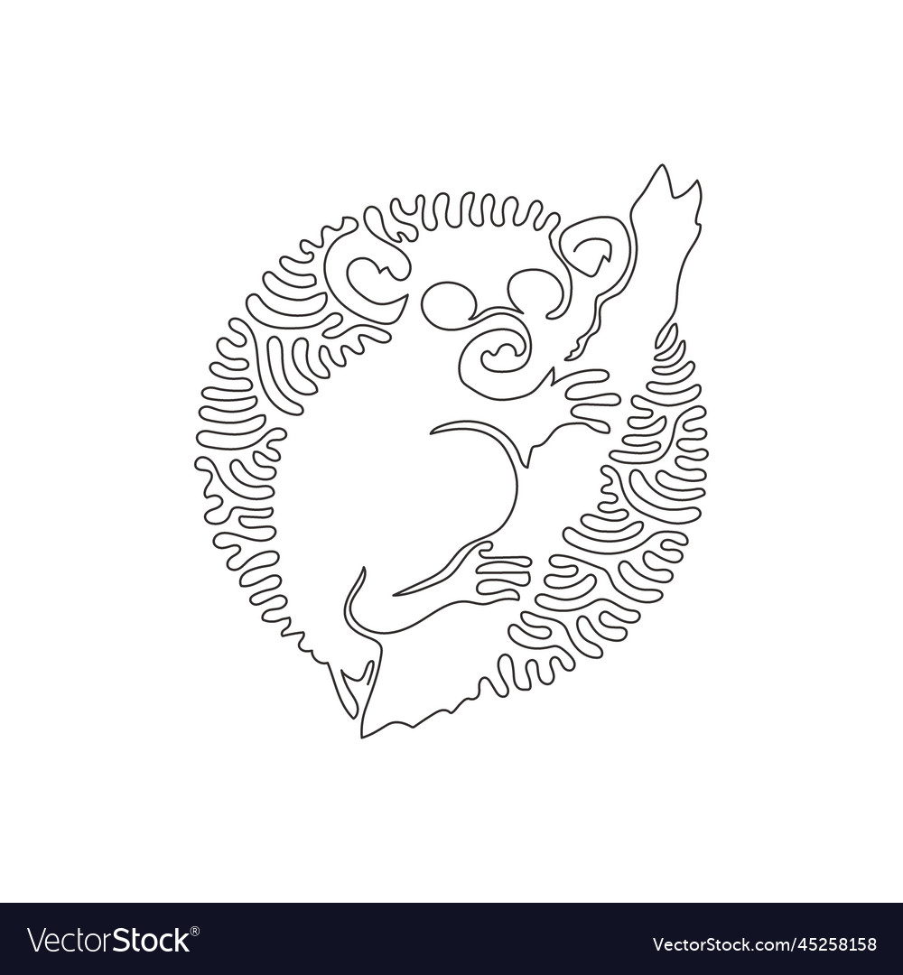 Continuous one curve line drawing of adorable vector image Continuous one curve line drawing of adorable