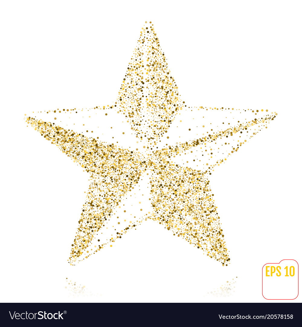 Gold christmas star isolated on white background