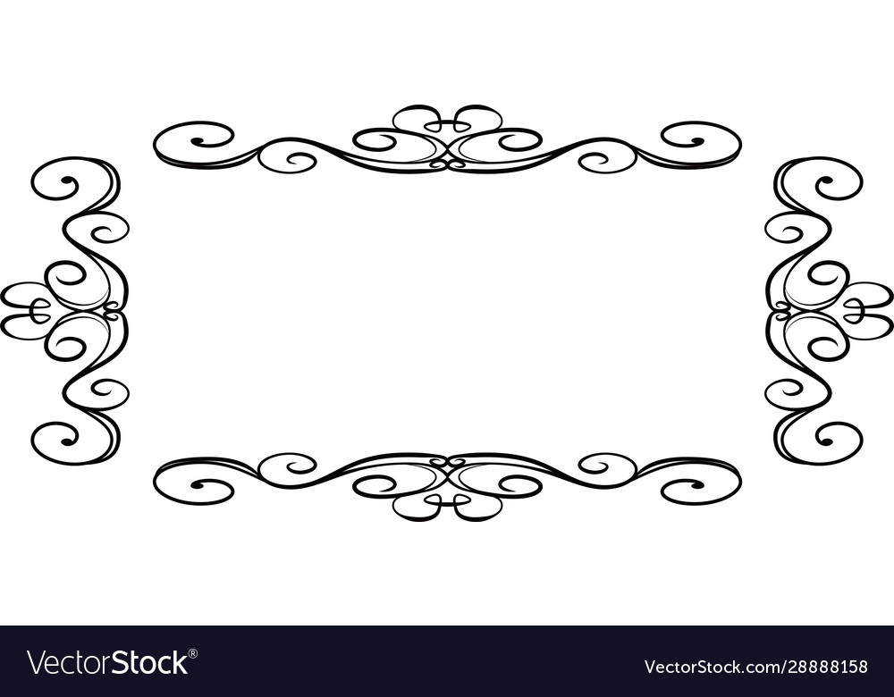 Horizontal rectangular antique pattern frame