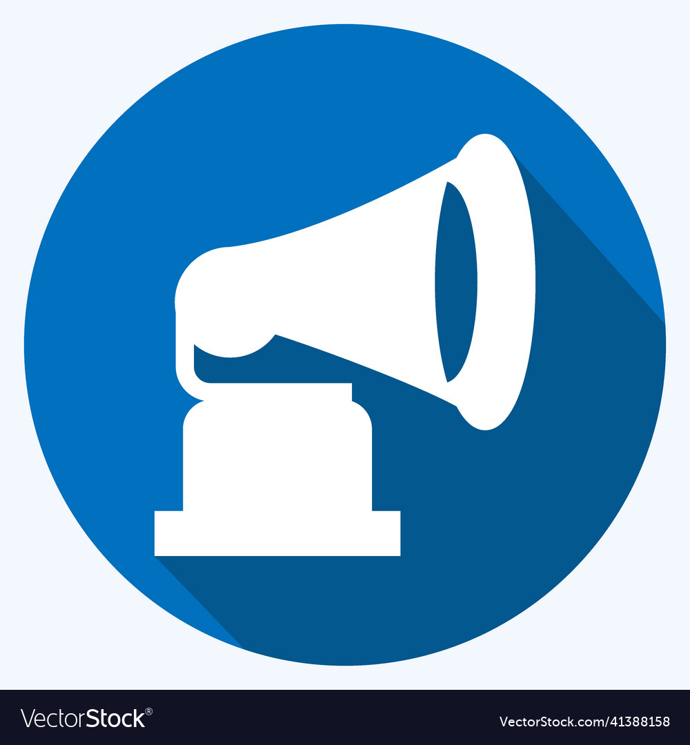 Icon record player - long shadow style simple