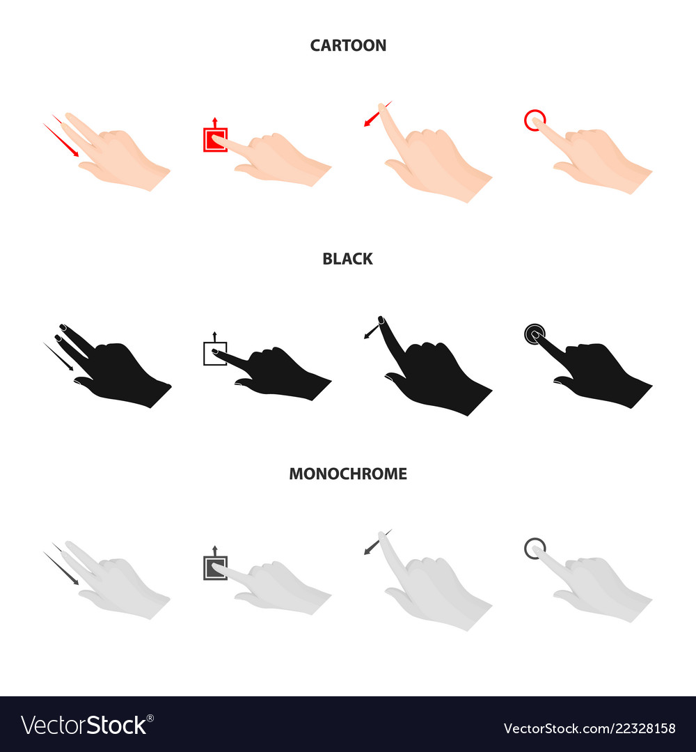 Isolated object of touchscreen and hand sign