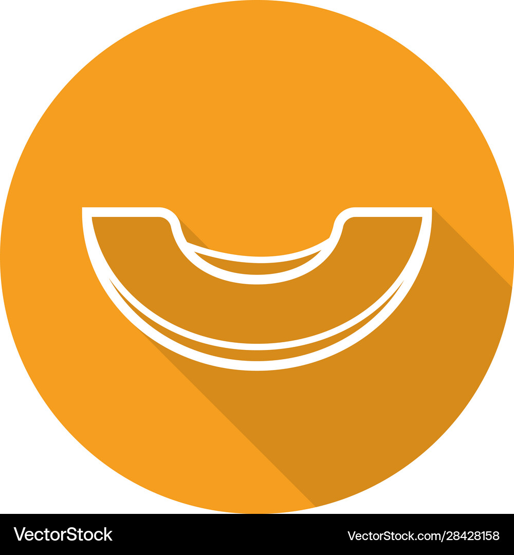 Melon slice flat linear long shadow icon Vector Image