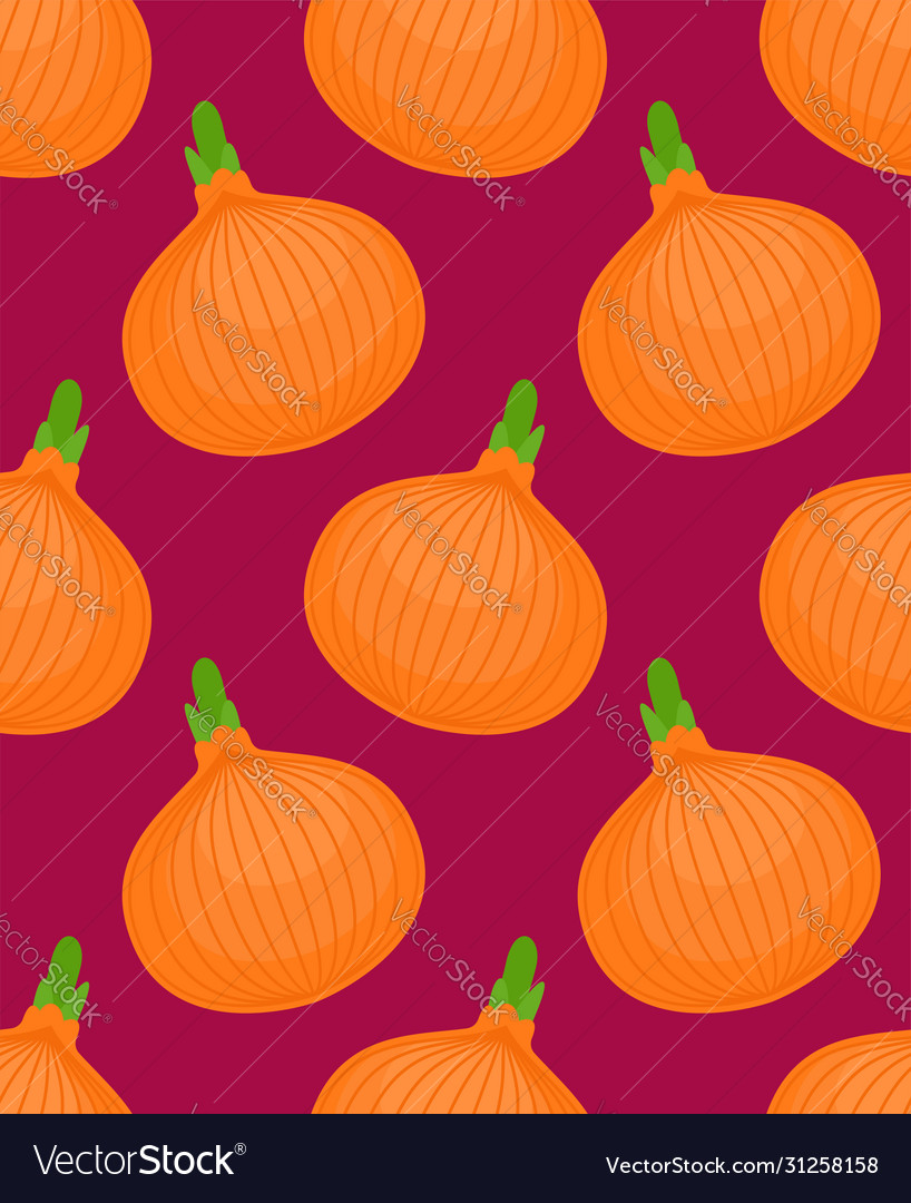 Onion pattern seamless onions background vector image Onion pattern seamless onions background