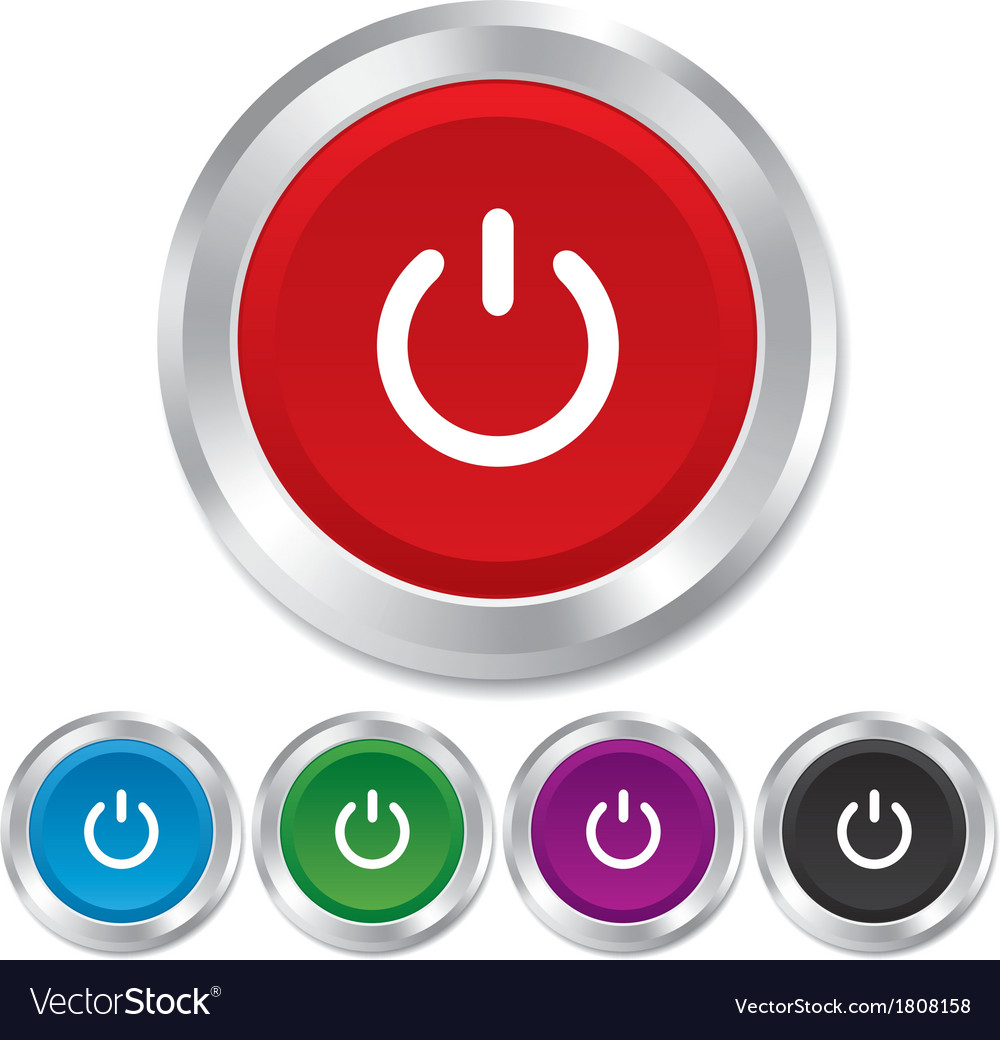 Power Switch Icon - Metallic Button