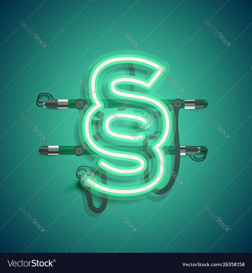 Realistic neon character with wires and console Vector Image Realistic neon character with wires and console