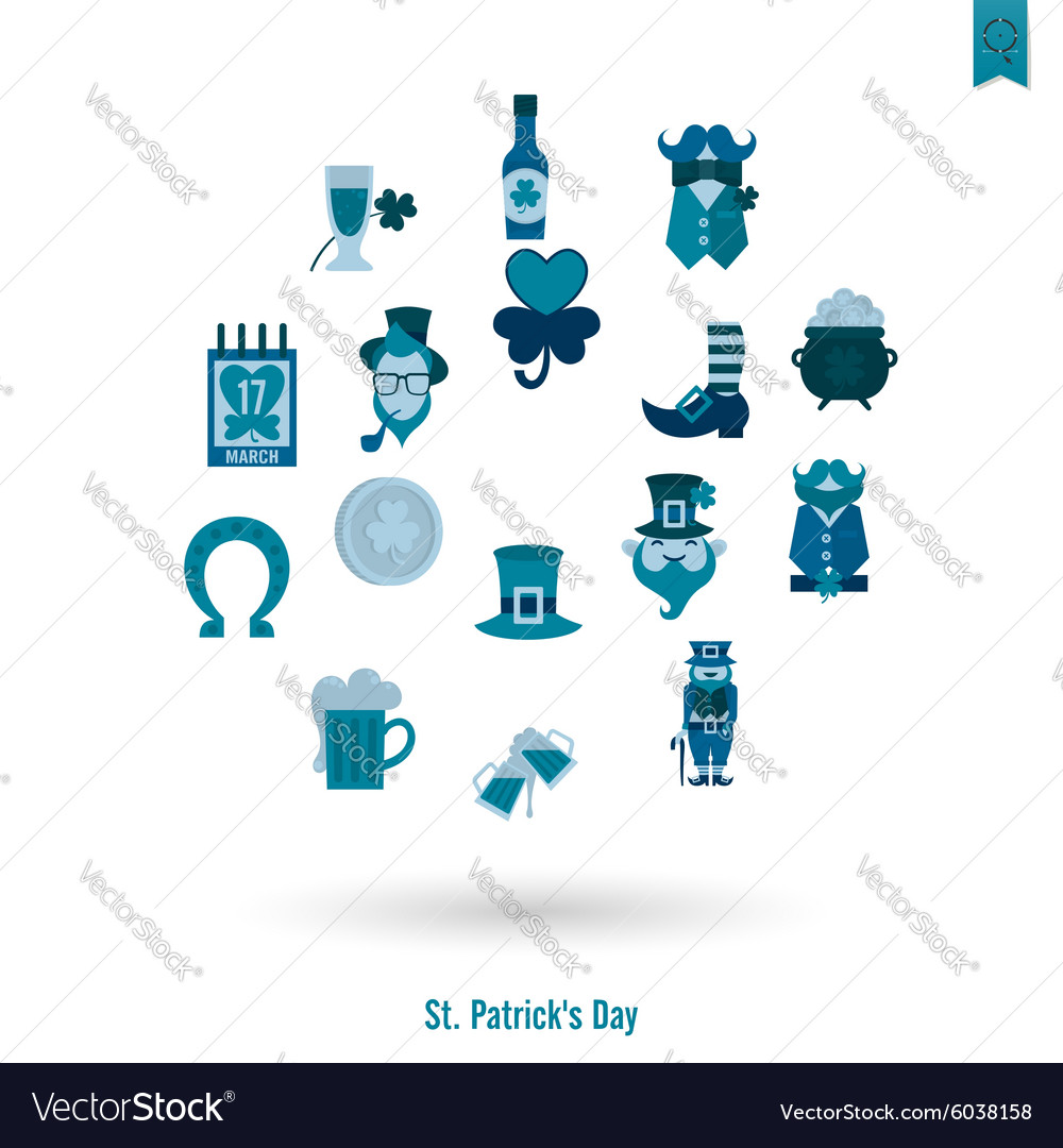 Saint patricks day isolated icon set Royalty Free Vector