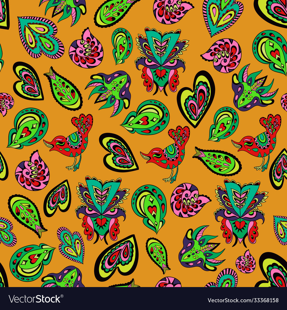 Seamless psychedelic pattern with crazy colorful