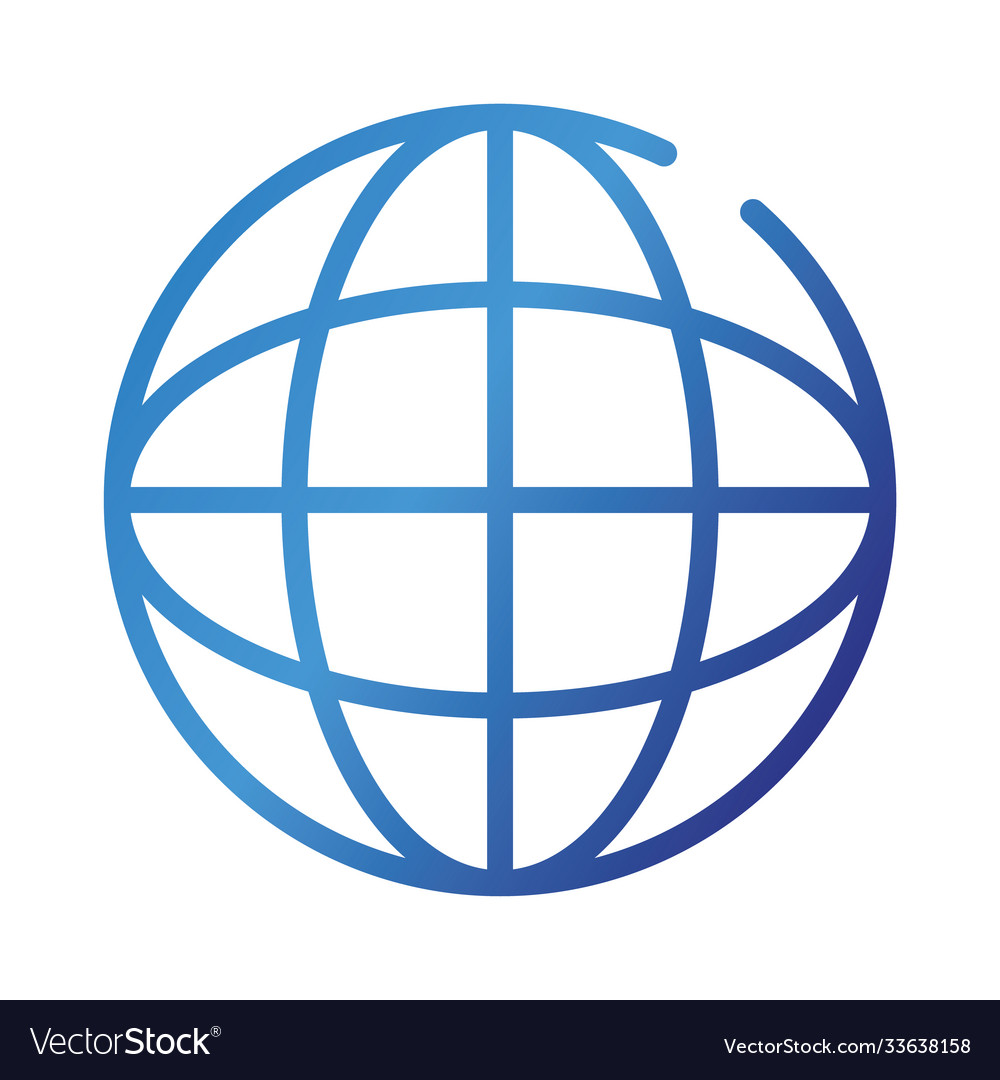 Sphere browser gradient style icon Royalty Free Vector Image