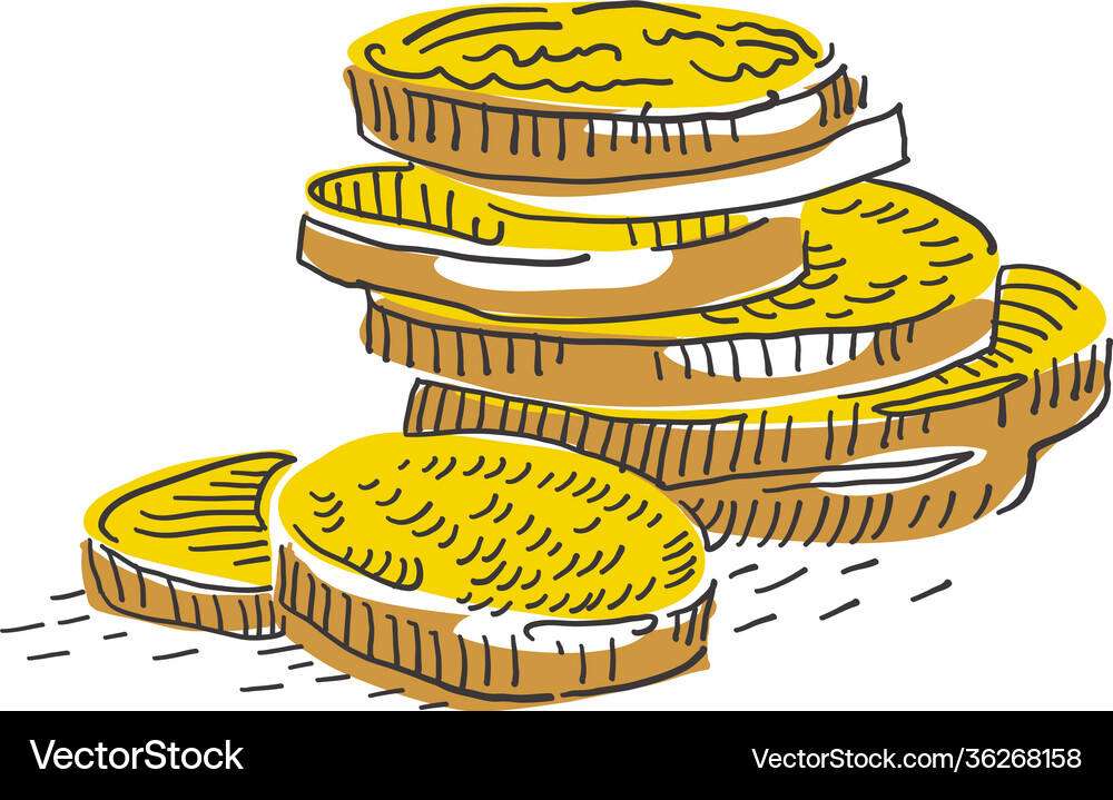 Stack golden coins Royalty Free Vector Image - VectorStock