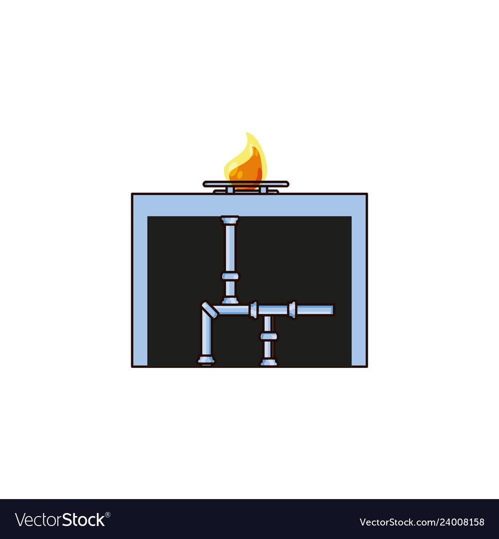 Kochnische mit isoliertem Pipeline-Icon vector image Kochnische mit isoliertem Pipeline-Icon