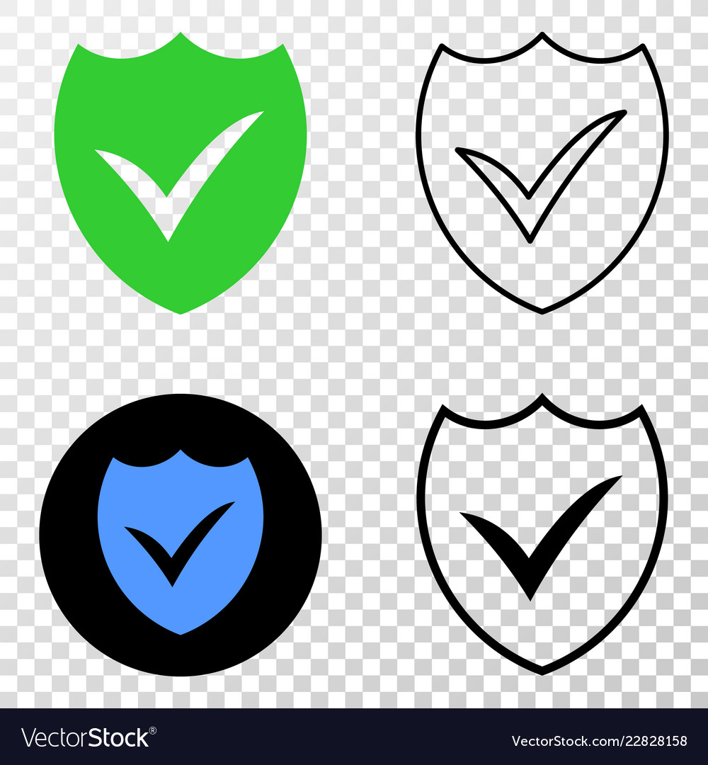 Valid shield eps icon with contour version Vector Image Valid shield eps icon with contour version