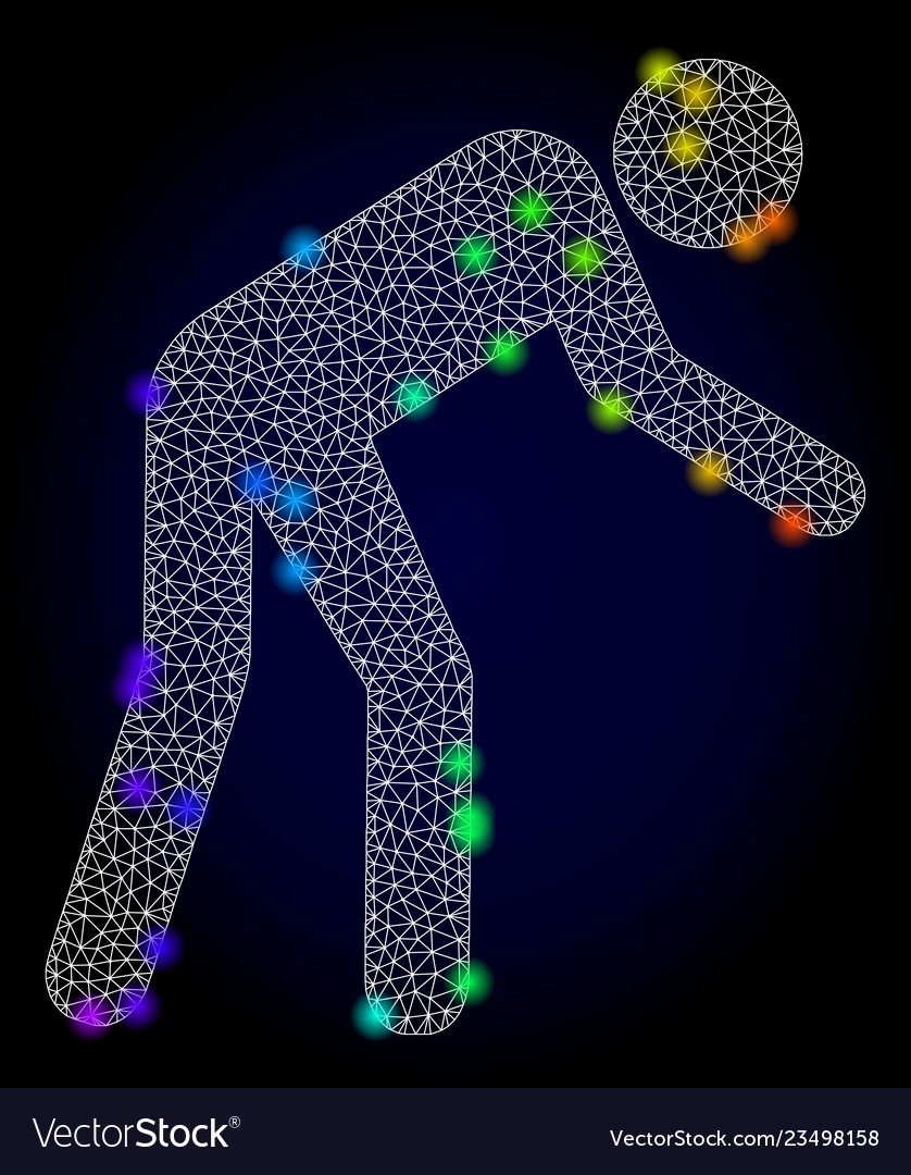 Wire frame mesh tired person with spectrum vector image Wire frame mesh tired person with spectrum
