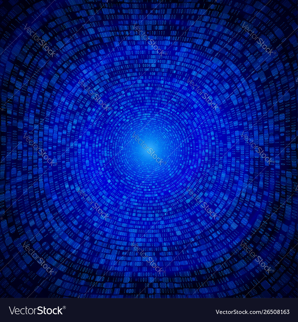 Binary code background tunnel digital