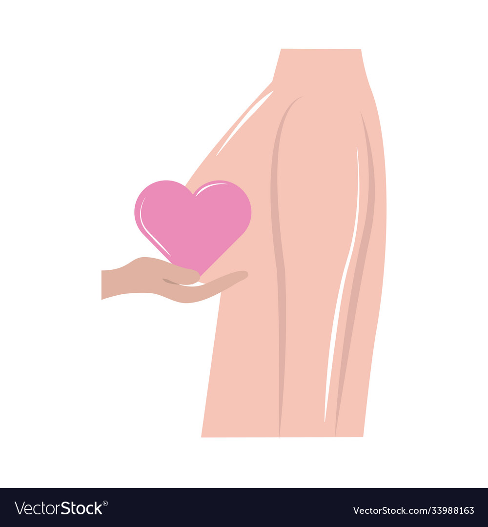 Breast cancer awareness month hand holding heart