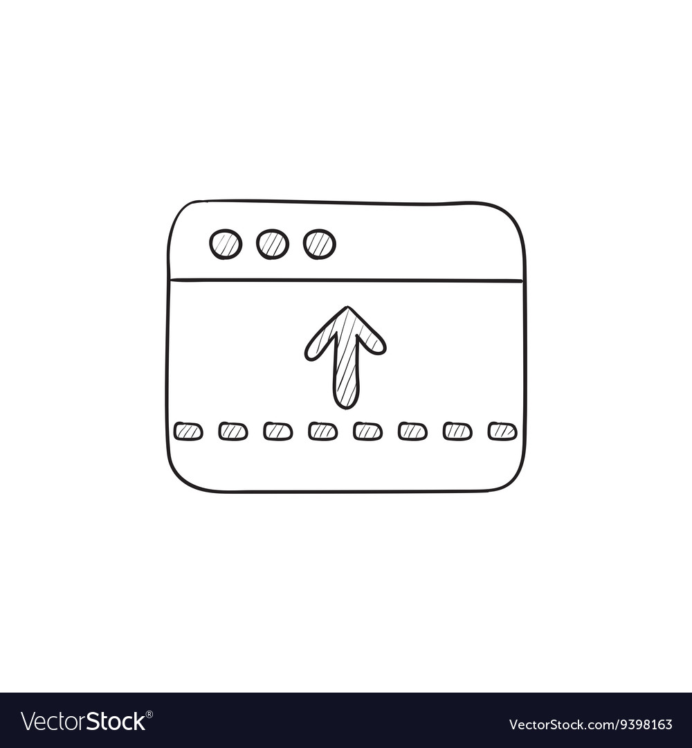 Browser window with arrow up sketch icon
