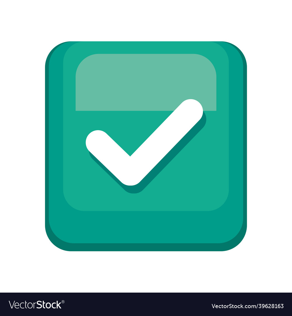Check symbol in button
