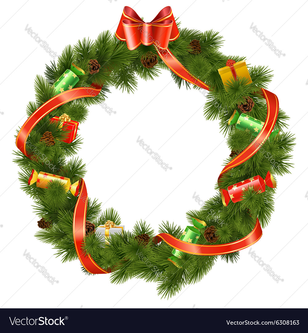 Christmas Wreath with Candy Royalty Free Vector Image