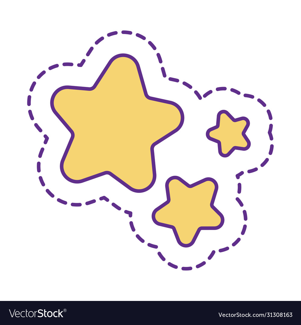 Cute stars patch line and fill style icon Vector Image