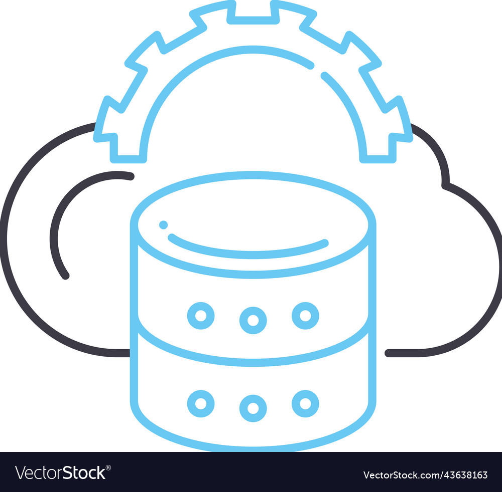 Database concept line icon outline symbol Vector Image Database concept line icon outline symbol
