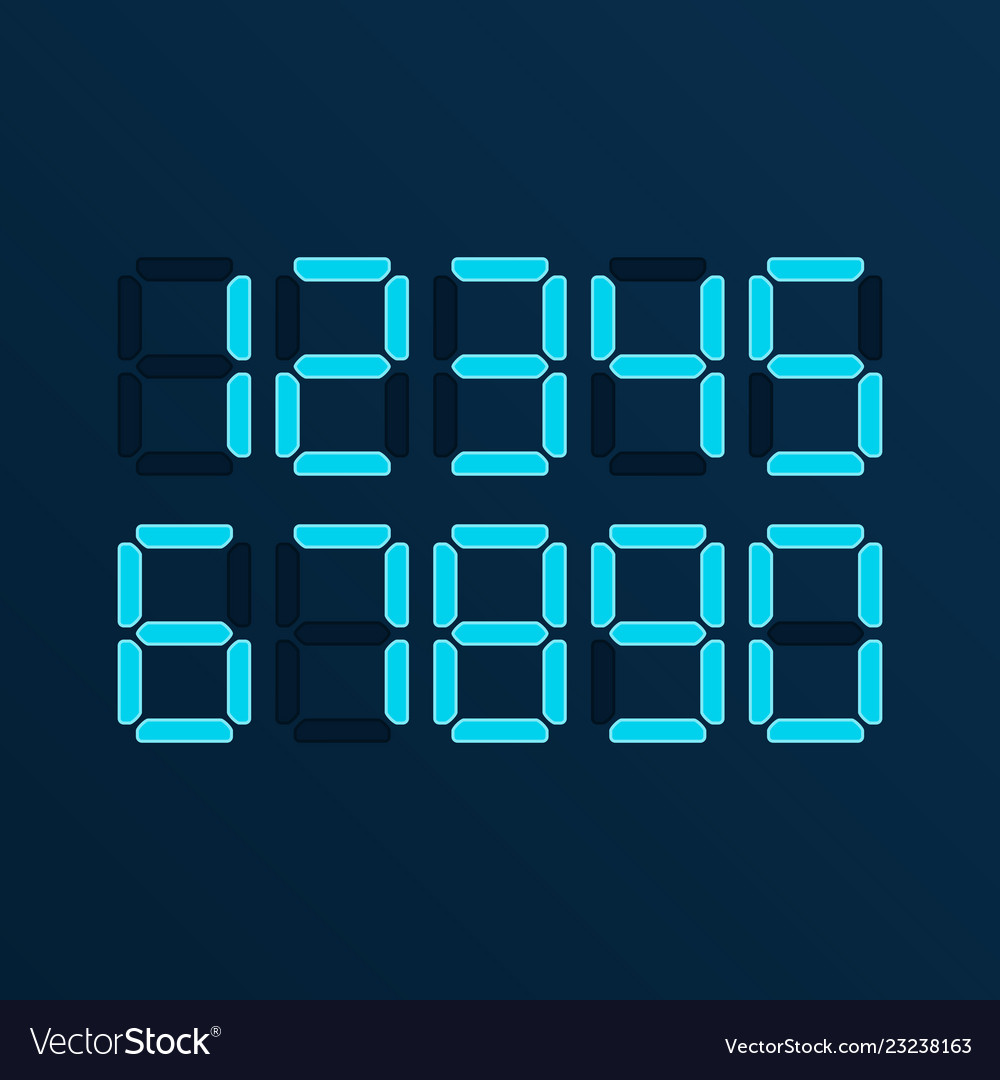 Digital Numbers Set - Calculator Style