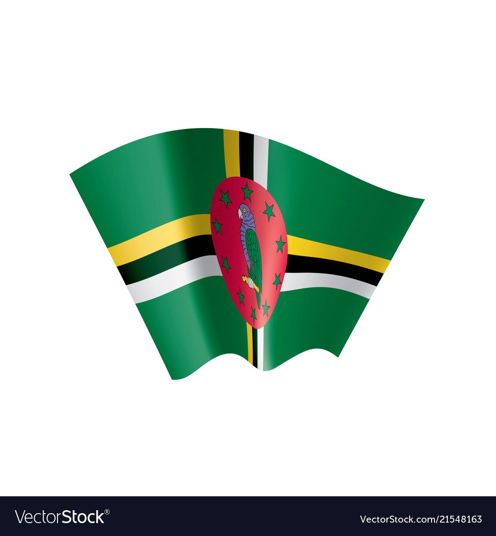 Dominica flag on a white