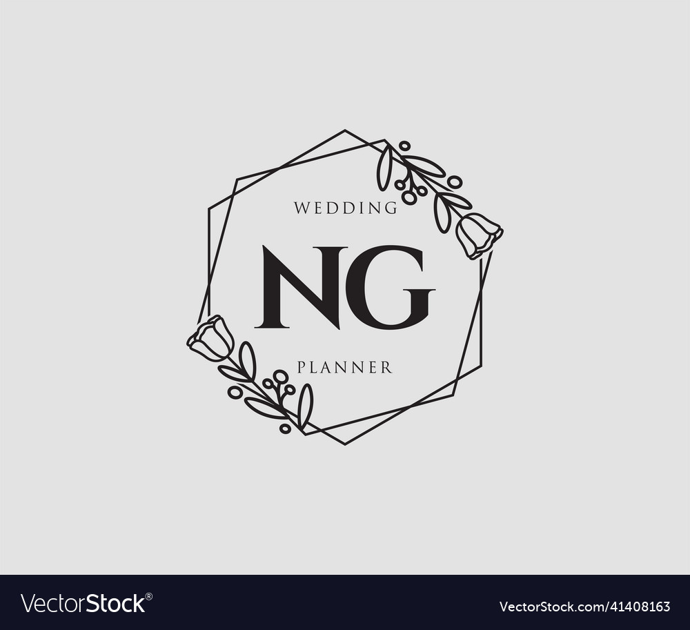 Initial ng feminine logo usable for nature salon Vector Image