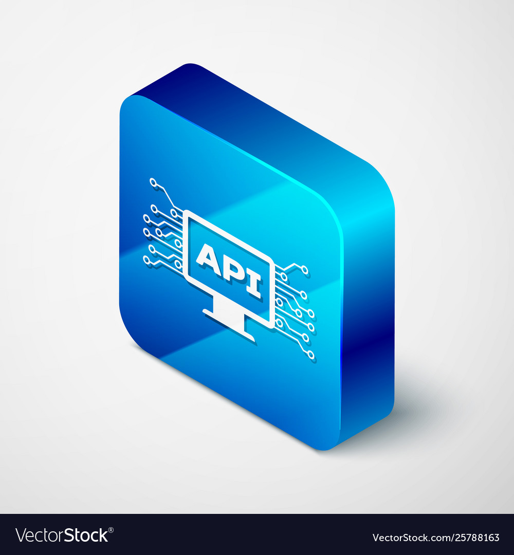 Isometric computer api interface icon isolated vector image Isometric computer api interface icon isolated