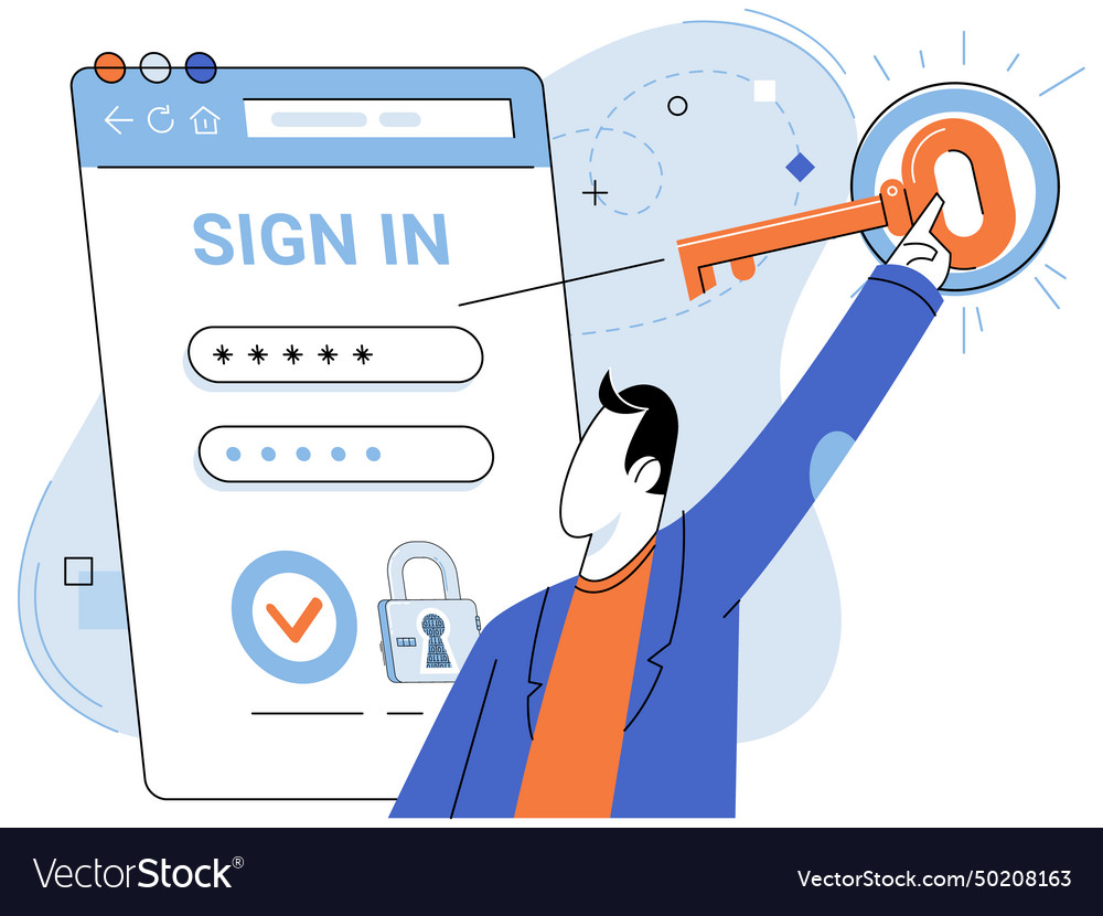 Login password the interface design should vector image Login password the interface design should
