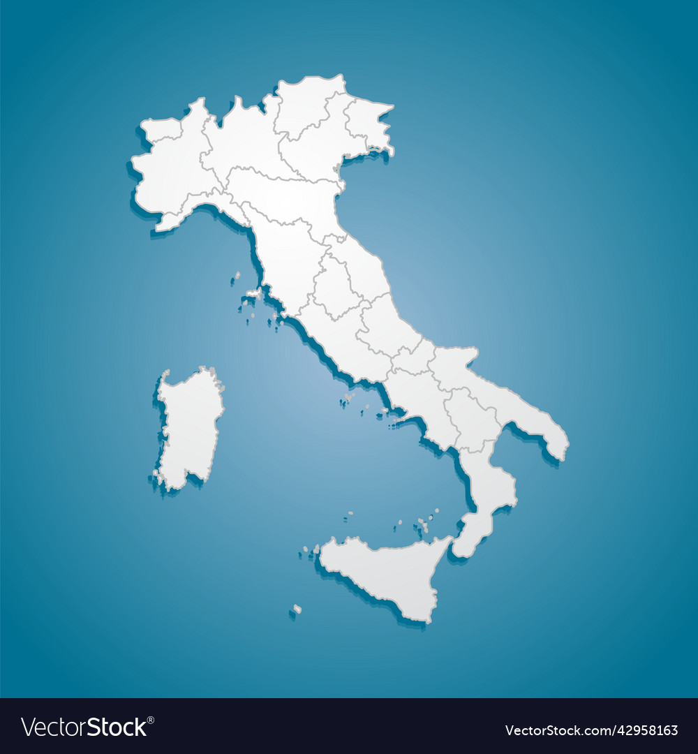 Map country italy divided on regions