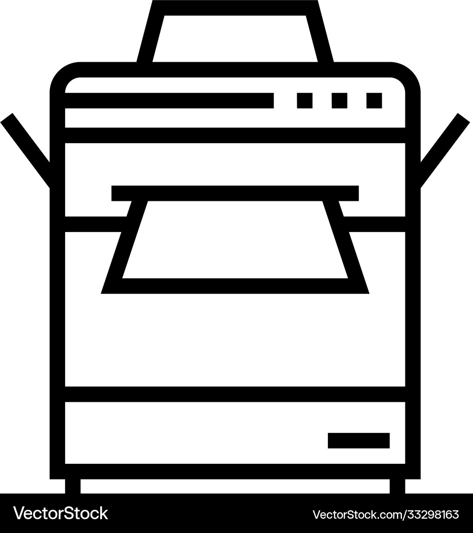 Printer office device line icon Royalty Free Vector Image