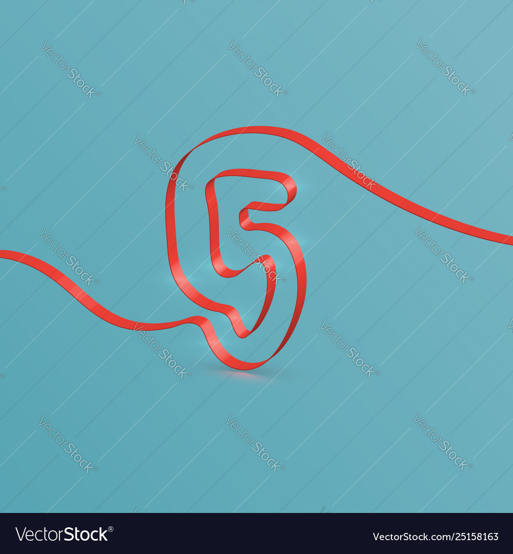 Realistic ribbon font from a typeset