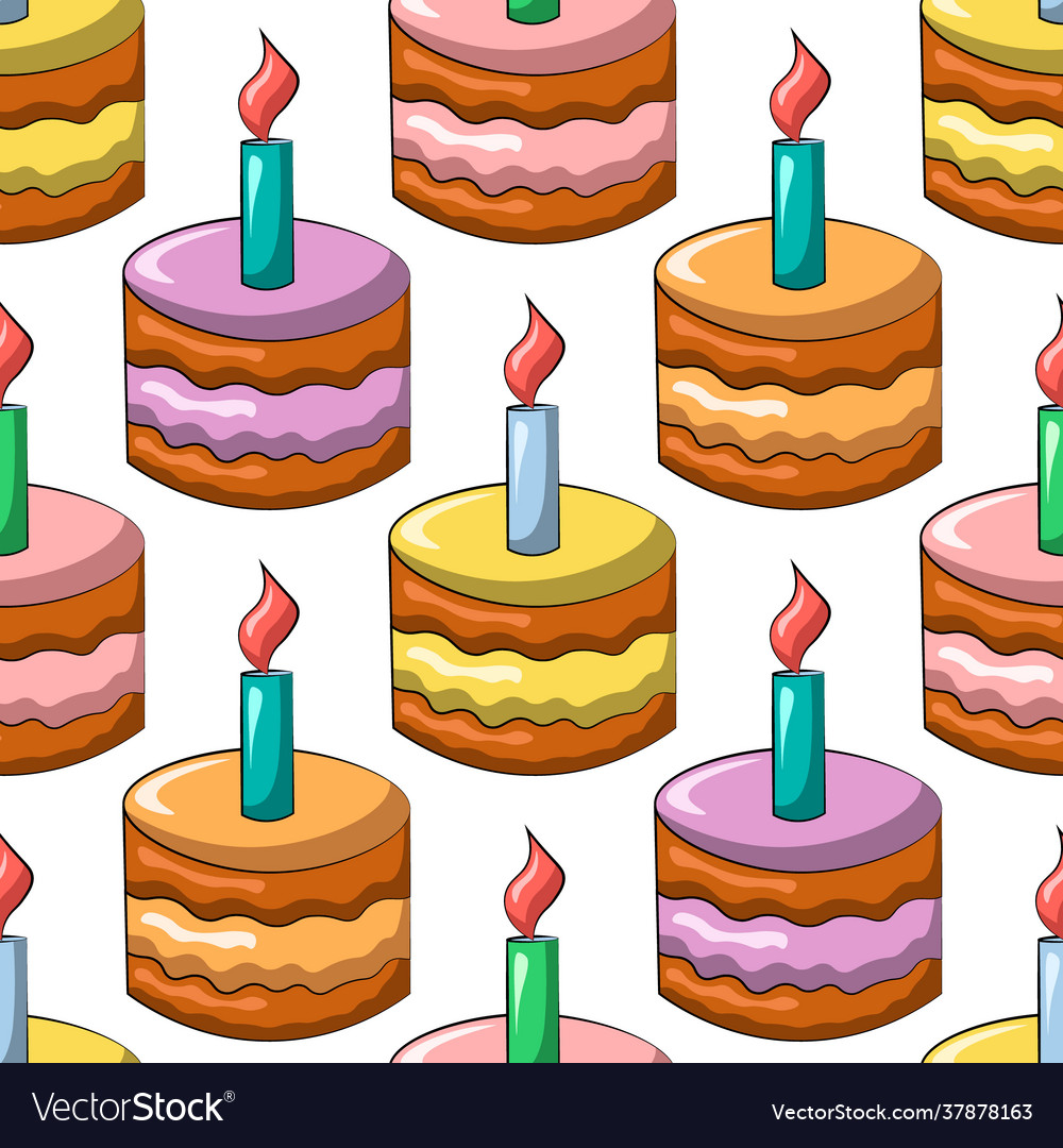 Seamless pattern with color cake Vector Image Seamless pattern with color cake