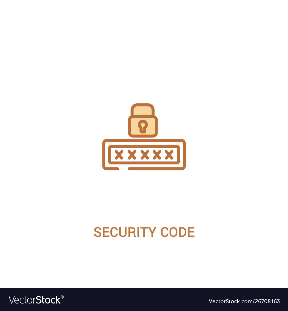Security code concept 2 colored icon simple line vector image Security code concept 2 colored icon simple line