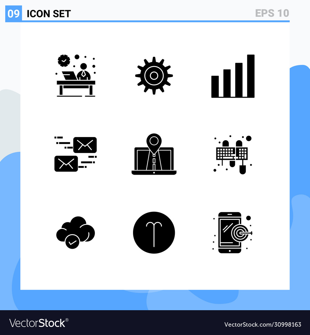 Set 9 solid glyphs on grid for map message