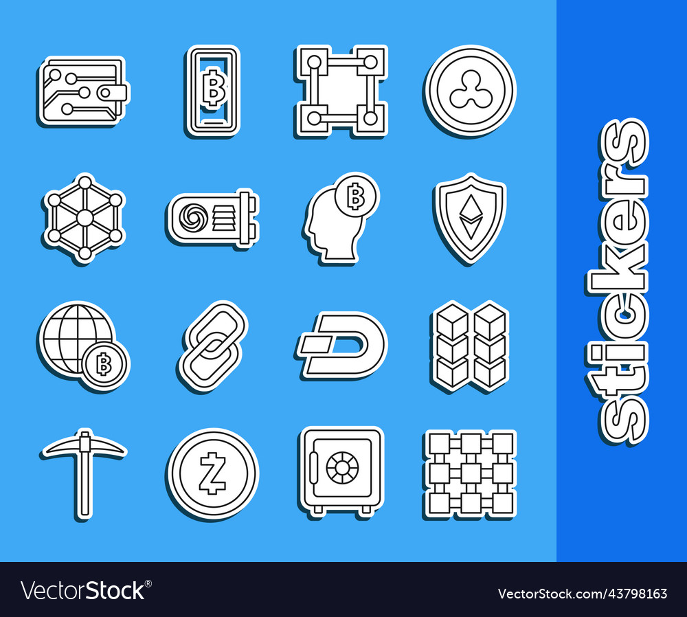 Set line blockchain technology shield ethereum