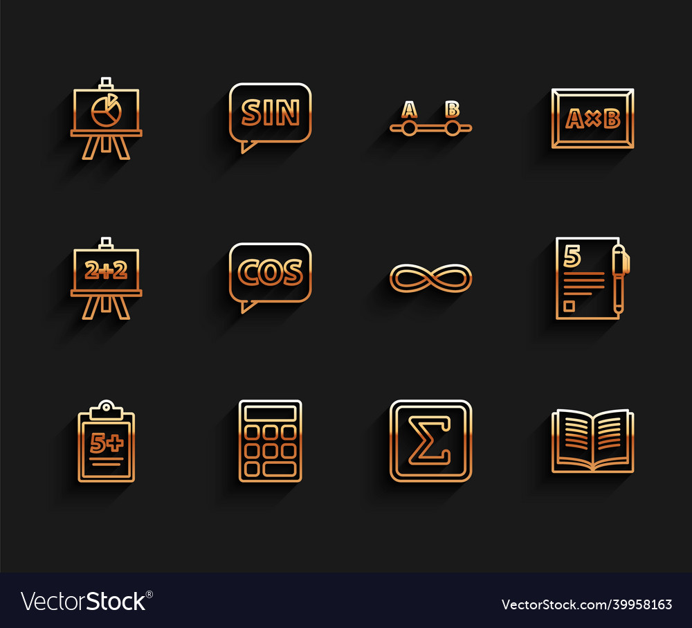 Set line mathematics function sine triangle math vector image Set line mathematics function sine triangle math