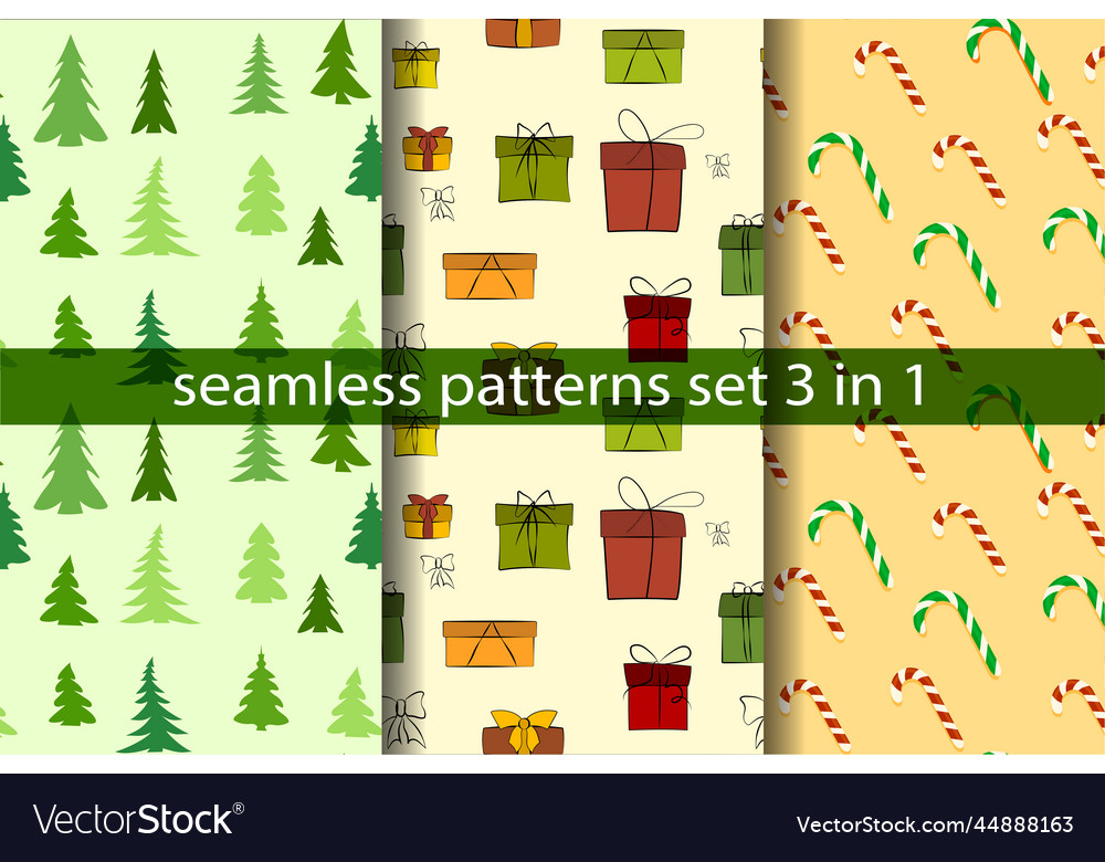 Set of seamless christmas patterns