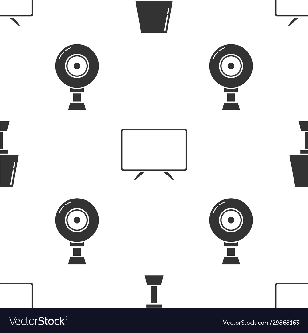 Set table lamp smart tv and web camera vector image Set table lamp smart tv and web camera