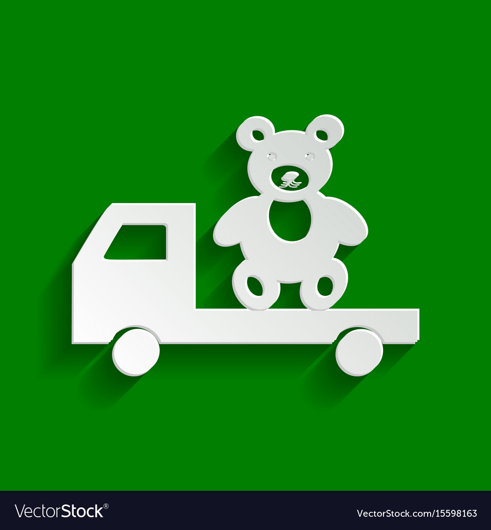 Truck with bear paper whitish icon