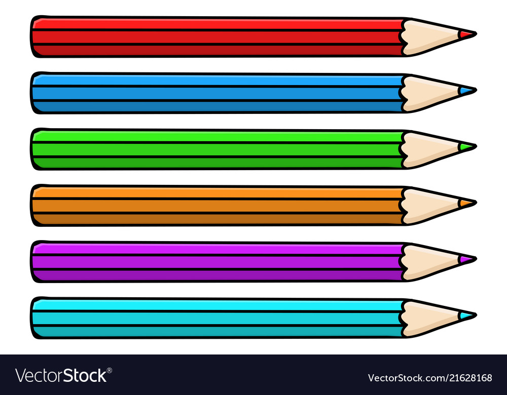 Colored pencils doodle style Royalty Free Vector Image