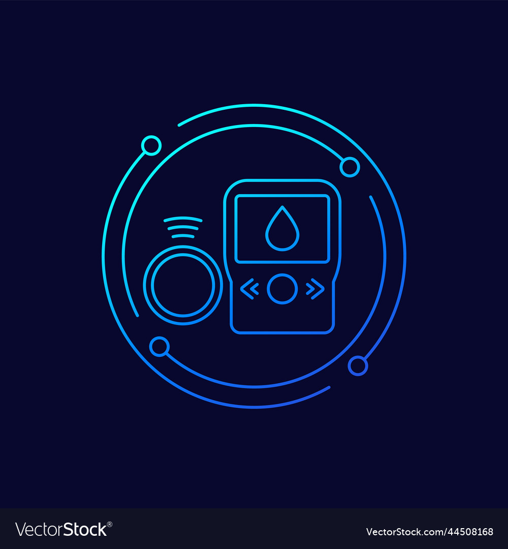 Continuous glucose monitor line icon