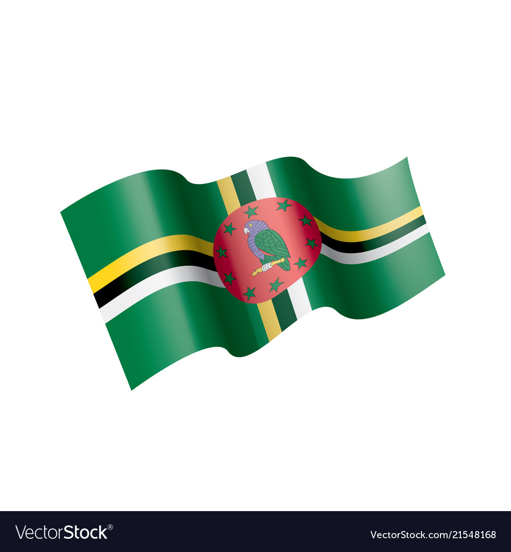 Dominica flag on a white